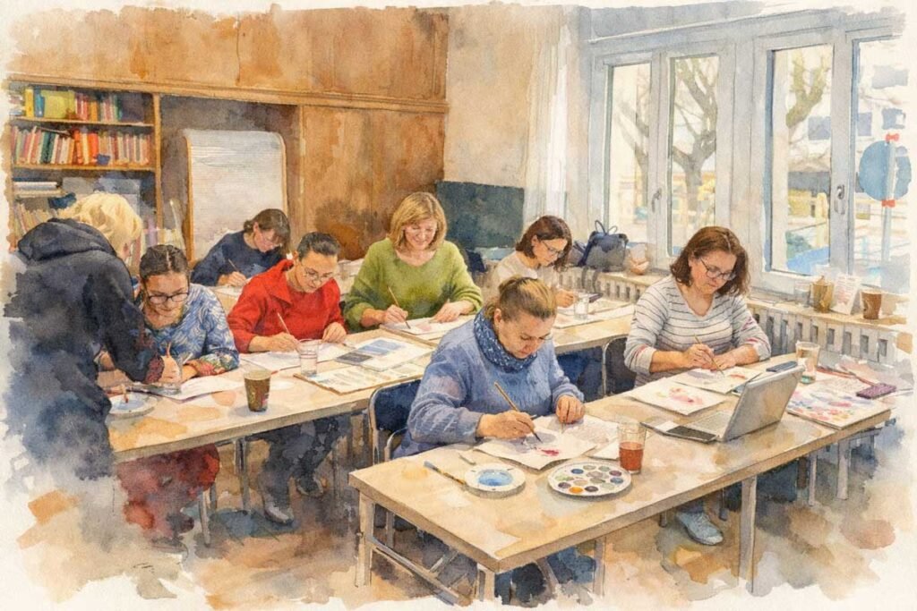 Frühlings-Aquarell-Workshop „Orchidee“ begeisterte Teilnehmer in Fürth